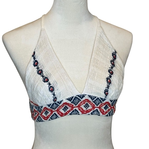 Raga Revolve Amalia Bralette in White Red Blue Win Women’s Size Medium NEW - Picture 2 of 13